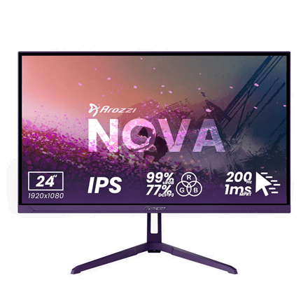 Arozzi | Nova | 24 " | IPS | FHD | 16:9 | 200 Hz | 1 ms | 1920 x 1080 pixels | 300 cd/m² | HDMI ports quantity 1 | Purple