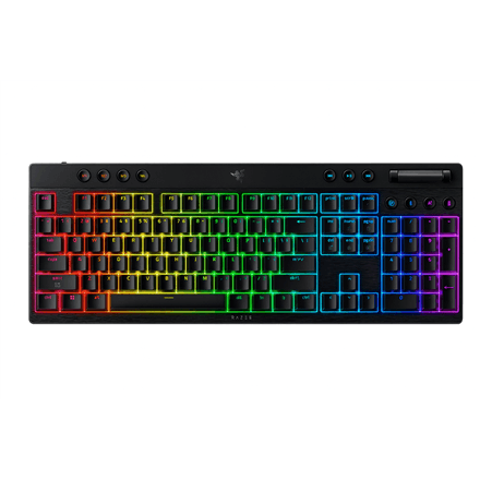 Razer | BlackWidow V4 Low-profile HyperSpeed | Gaming Keyboard | Wireless | US | Yellow Linear