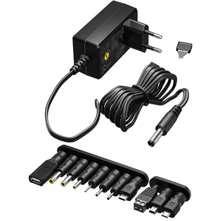 Goobay | 64568 Universal Power Supply 3 V - 12 V, Max. 12 W, Black