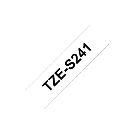 Brother | TZe-S241 Strong Adhesive Laminated Tape | Black on White | TZe | 8 m | 1.8 cm