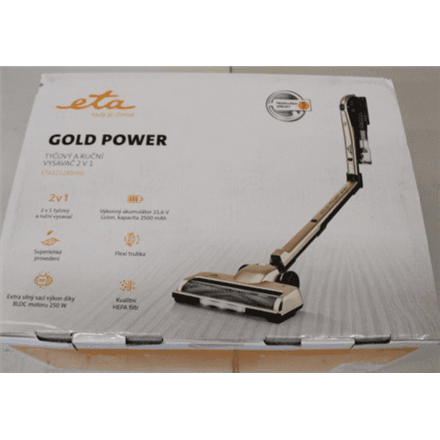 SALE OUT. ETA Vacuum Cleaner | Gold Power 1212 90000 | Cordless operating | 250 W | 21.6 V | Operating time (max) 35 min | Cream | Warranty 24 month(s) | DEMO, USED