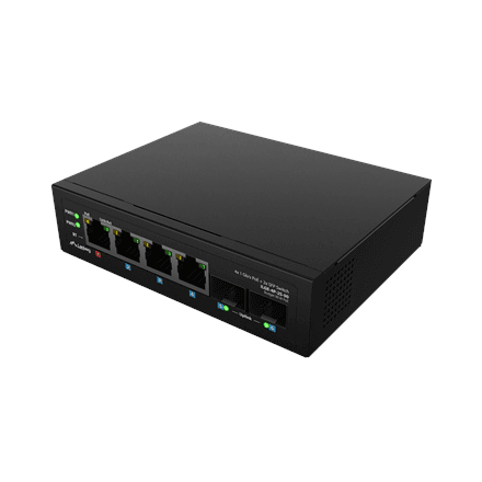 Lanberg | Switch Light IndustrialPoE 1xBT 3xAT 2xSFP Din Unmanagment Gigabit Ethernet | ILGE-4P-2S-90 | Unmanaged | Din rail