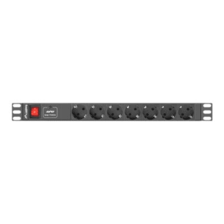 Lanberg Power Distribution unit (PDU) 19" 1U 16A 2m 7X Schuko oulets | PDU-07F-0200-BK