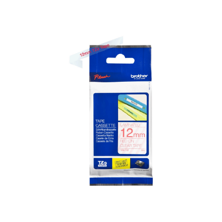 Brother | TZe-132 Laminated Tape | Red on Clear | TZe | 8 m | 1.2 cm – nuotrauka 1