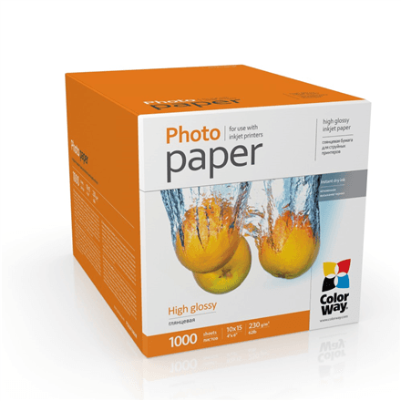 ColorWay Photo Paper, 1000 sheets | High Glossy | 230 g/m² | 10x15 – image 1