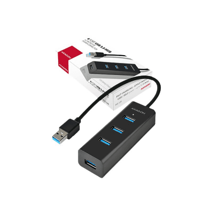 AXAGON Four-port USB 3.0 hub with fast charging and power support | HUE-S2B – nuotrauka 1