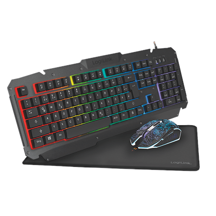 Logilink Gaming-Set, keyboard, mouse and mouspad – image 1