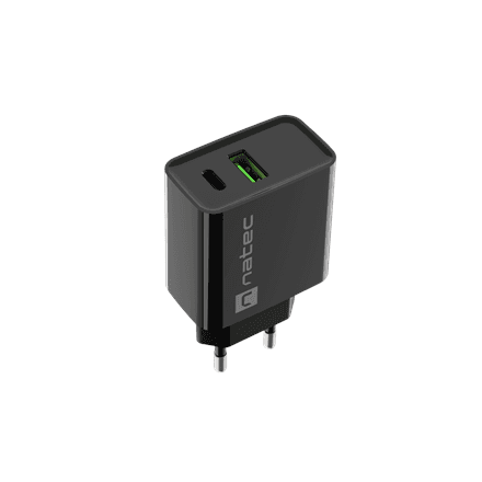 Natec Ribera USB Charger, 1xUSB-A, 1x USB-C, 20 W | NUC-2062 – nuotrauka 1