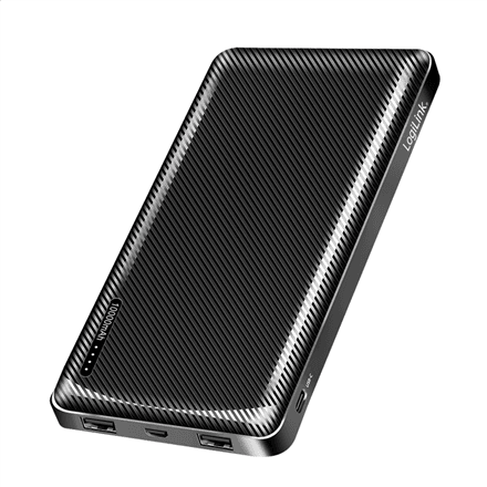 Logilink Power bank, Li-Po, 2x USB-A, USB-C | PA0316 | 10000 mAh | Black – nuotrauka 1