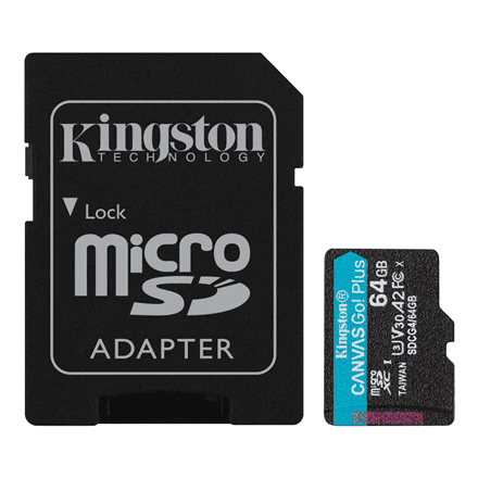 Kingston | Canvas Go! Plus | 64 GB | SD | Flash memory class Class 10, UHS-I, U3, V30, A2 – nuotrauka 1