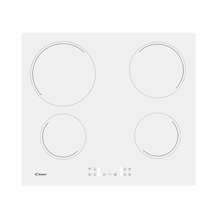 Candy | Hob | CH64CCW | Vitroceramic | Number of burners/cooking zones 4 | Touch | White – image 1