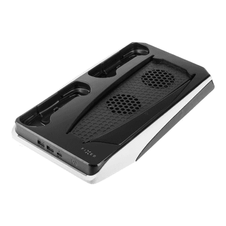 Fixed Multifunctional Station for PlayStation 5 with Cooling and Charging for two DualSense Controllers | FIXPS5-MCS-BW – nuotrauka 1