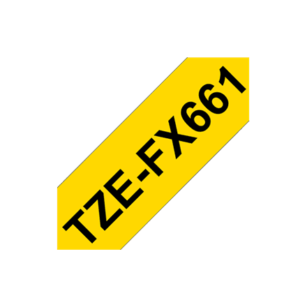 Brother | TZe-FX661 Flexible ID Laminated Tape | Black on Yellow | TZe | 8 m | 3.6 cm – image 1