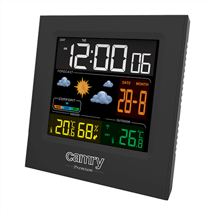 Camry | Weather station | CR 1166 | Black | Date display – image 1