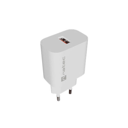 Natec Ribera USB Charger 1X USB-A 18W, White – nuotrauka 1