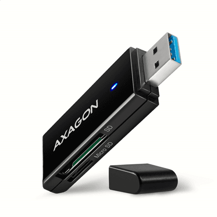 AXAGON Slim super-speed USB 3.2 Gen 1 card reader with a direct USB-A connector | CRE-S2N – nuotrauka 1