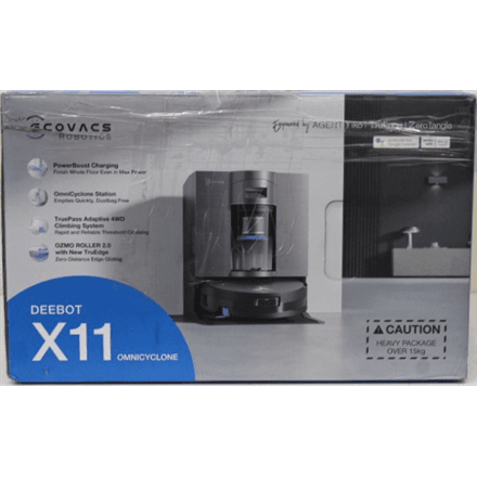 SALE OUT. Ecovacs DEEBOT X11 OMNICYCLONE EU Vacuum & mop, Wet&Dry,with new bagless All-in-One OmniCyclone station, Black (with brown shimmer | Ecovacs Robot Vacuum Cleaner with New Bagless All-in-One OmniCyclone Stati... – nuotrauka 1