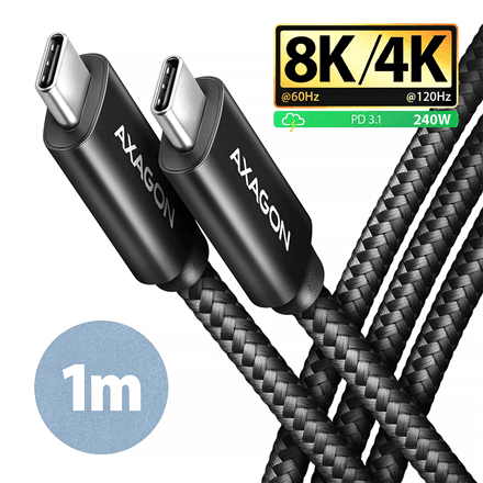 AXAGON Data and charging USB4 Gen 3x2 cable, 1 m – image 1