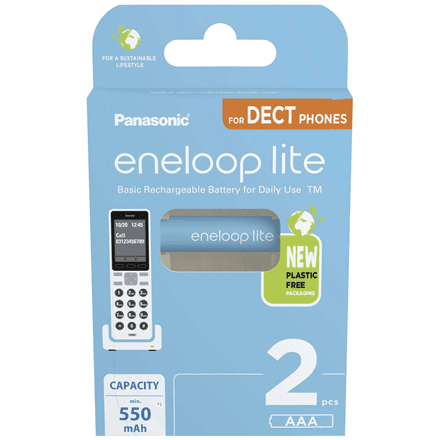Panasonic | Rechargeable Batteries | ENELOOP Lite BK-4LCCE/2DE | AAA | 550 mAh | 2 pc(s) – nuotrauka 1