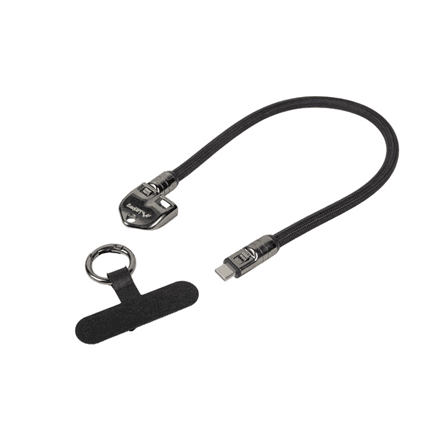 Lanberg USB-C M/M Lanyard/Keychain Cable, 0.3 m, 240 W | CA-CMCM-10LN-0003-BK – nuotrauka 1