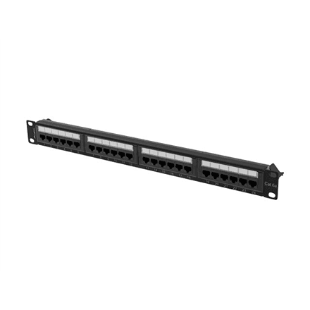 Lanberg | Patch Panel 24 port 1U 19" CAT.6A UTP | PPUA-1024-B | Black – nuotrauka 1