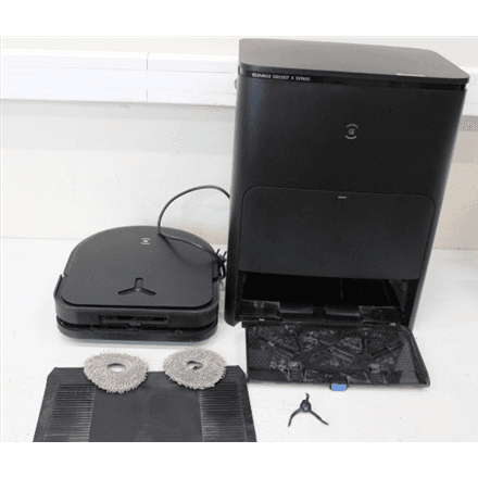 SALE OUT. Ecovacs DEEBOT X5 OMNI Vacuum cleaner, Robot, Wet&Dry, Operating time 164 min, Dust bin 0,25 L, 6400mAh, Black + Auto-empty statio · Ecovacs Robotic Vacuum Cleaner · DEEBOT X5 OMNI – image 1