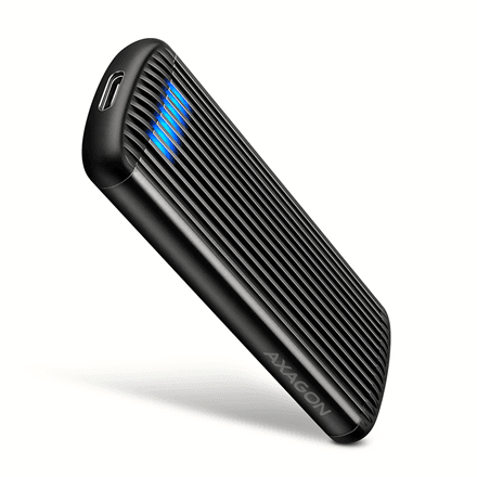 AXAGON USB-C 10Gbps M.2 NVMe SSD Enclosure, Screwless, RIBBED Aluminum | EEM2-SC – nuotrauka 1