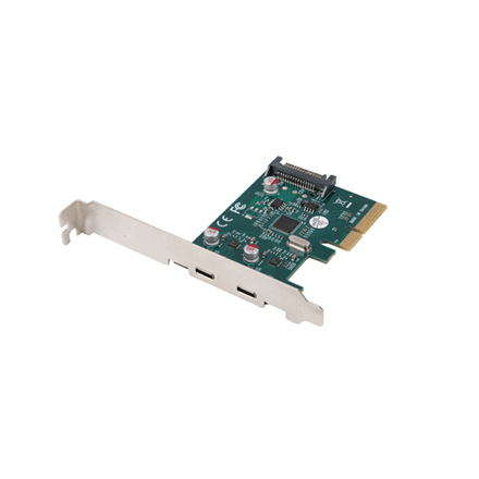 Lanberg PCI-Express X1 Card to 2X USB-C 3.2 GEN 2X1 Low profile | PCE-UC3-002 – image 1
