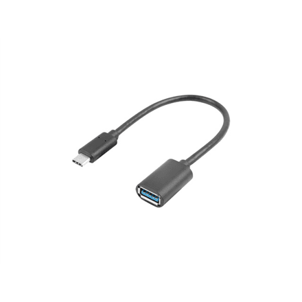 Lanberg Adapter Cable USB-C(M) 3.1 -> USB-A(F) 15 cm, Black | AD-UC-UA-04 – nuotrauka 1