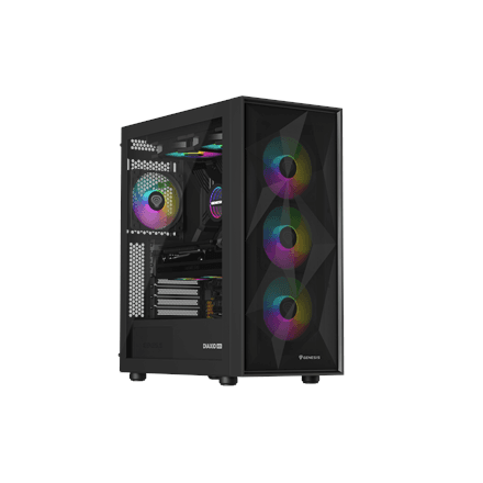 Genesis Gaming PC Case | Diaxid 605 ARGB | Black | Midi Tower – nuotrauka 1