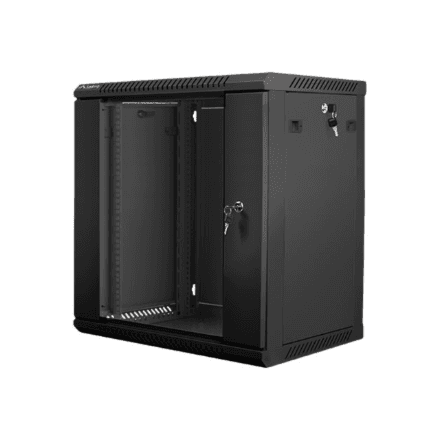 Lanberg Rack cabinet 19" wall-mount 12U/600x450 (flat pack) with glass door – image 1