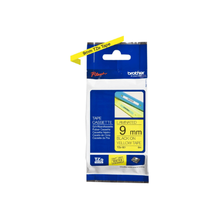 Brother | TZe-621 Laminated Tape | Black on Yellow | TZe | 8 m | 9 cm – image 1