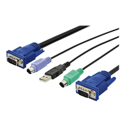 KVM Cable Set DS-19232 | KVM switch | Length: 3 m | Black – nuotrauka 1