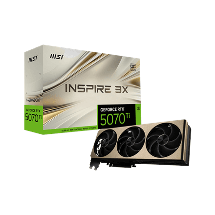 MSI GeForce RTX 5070 Ti 16G INSPIRE 3X OC PLUS · NVIDIA · 16 GB – nuotrauka 1