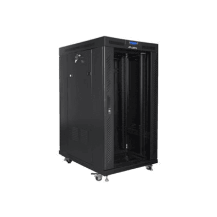 Lanberg Rack cabinet 19" free-standing 22U/800x1000 (flat pack) with glass door – image 1