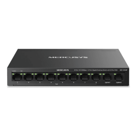 Mercusys MS110CMP 8-Port 10/100 Mbps + 2-Port Gigabit Desktop Switch with 8-Port PoE+ | Mercusys – nuotrauka 1