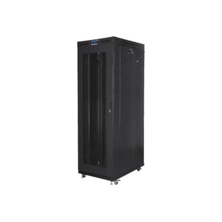 Lanberg Rack cabinet 19" free-standing 27U/800x1000 (flat pack) with glass door, LCD – image 1