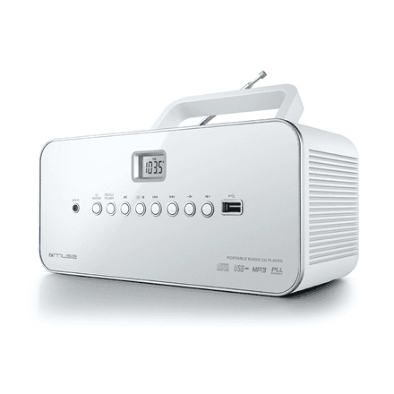 Muse | M-28RDW | Portable radio CD/MP3 Player with USB | White – nuotrauka 1