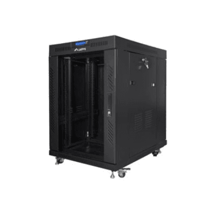 Lanberg Rack cabinet 19" free-standing 15U/800x1000 (flat pack) with glass door, LCD – nuotrauka 1