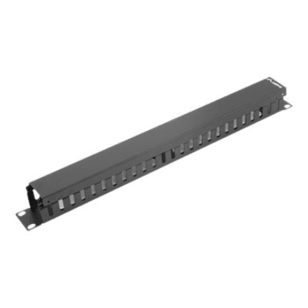 Lanberg 19" cable management panel type A 1U | AK-1201-B | Black – image 1
