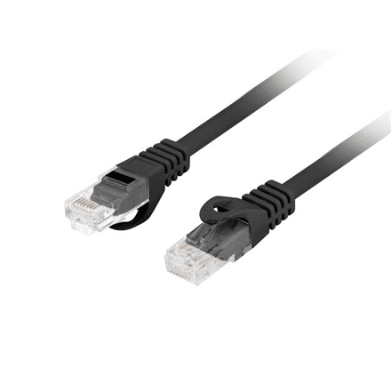 Lanberg | Patchcord Cat.6 UTP LSZH CU | PCU6-10CU-0100-BK | 1 m | Black – image 1