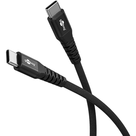 Goobay | USB-C Supersoft Textile Cable with Metal Plugs, 1 m – nuotrauka 1