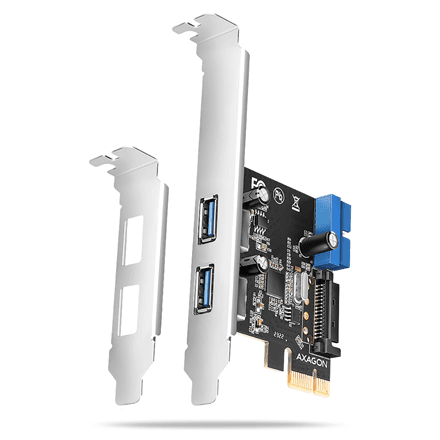 AXAGON PCI-Express card with a pair of internal and a pair of external USB 5Gbps ports | PCEU-232RS – image 1