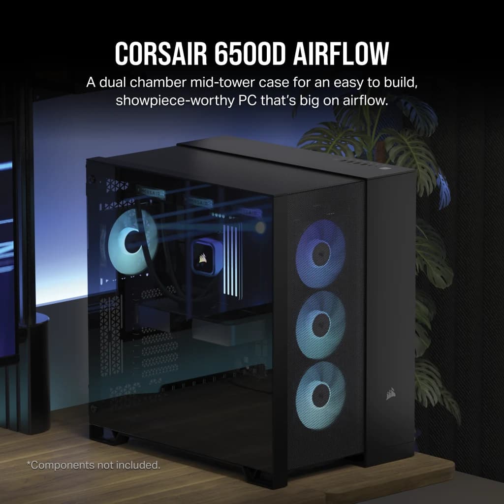 Corsair Dual Chamber PC Case | 6500D AIRFLOW | Black | Mid-Tower | ATX – nuotrauka 1