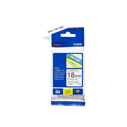 Brother | TZ-241 Laminated Tape | Black on White | TZe | 8 m | 1.8 cm – nuotrauka 1