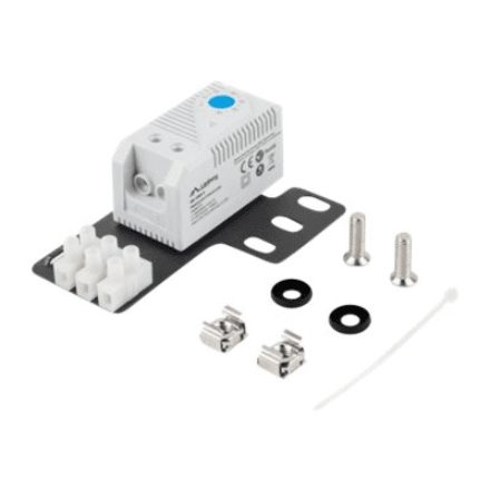 Lanberg Closed-loop thermostat 10A for rack cabinets with 19" ear and terminal block · AK-1505-S · Gray – image 1