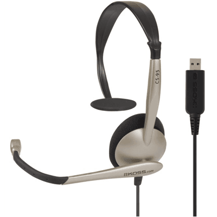 Koss | Headphones | CS95 USB | Wired | On-Ear | Microphone | Black/Gold – nuotrauka 1