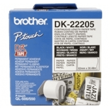 Brother | DK-22205 Continuous Length Paper Label | White | DK | 30.5 m – image 1