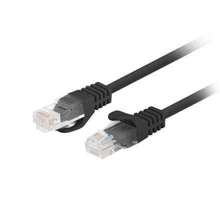 Lanberg | Patchcord CAT.5E UTP Fluke Passed | PCU5-10CC-0025-BK | 0.25 m | Black – nuotrauka 1