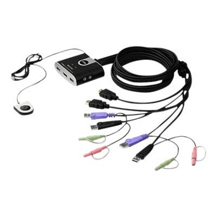 Aten 2-Port USB HDMI/Audio Cable KVM Switch with Remote Port Selector | Aten – image 1
